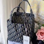 Blue Dior Oblique Spacious Tote Bag