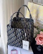 Blue Dior Oblique Spacious Tote Bag